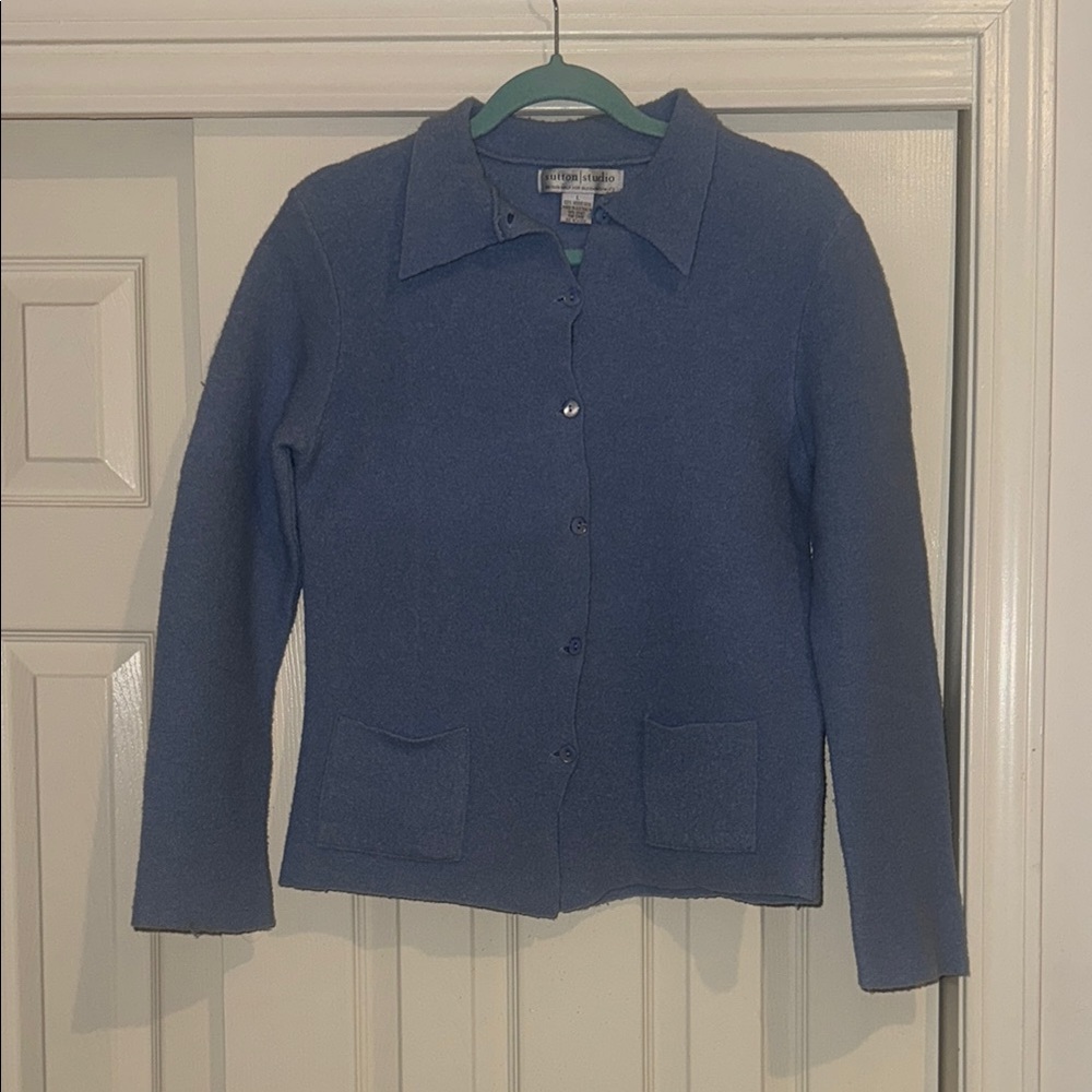 Sutton Studio Blue Women's Cardigan Sweater